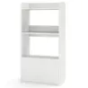 Raft de carte cu suport stand sertar cu 2 compartimente din lemn rack birou 55 x 29 x 105 cm Alb