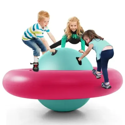 Rocker gonflabil dom pentru copii 223 cm rocker mare pentru copii de rulare roz + verde