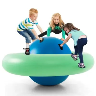 Rocker gonflabil dom pentru copii 223 cm rocker mare pentru copii de rulare verde + albastru