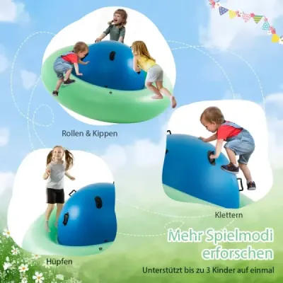 Rocker gonflabil dom pentru copii 223 cm rocker mare pentru copii de rulare verde + albastru