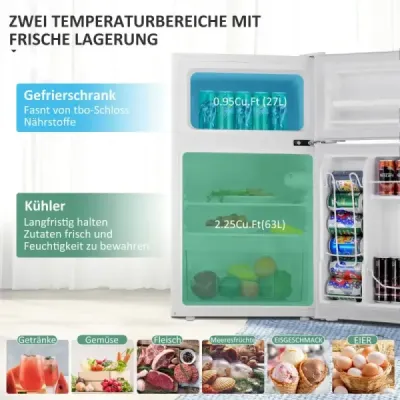 90L Congelator separat mini frigider Congelator compact 48,5 x 49,5 x 86 cm Alb