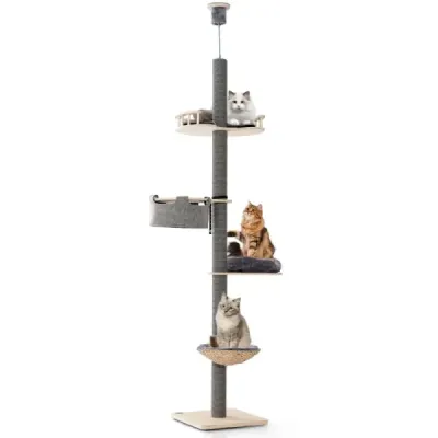 Scratch acoperă mare 236-271 cm de la podea la tavan Mobilier pisică lemn gri
