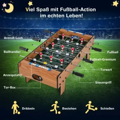 Masa de fotbal pătrat cu mâner robust 69 x 36 x 24 cm Natura