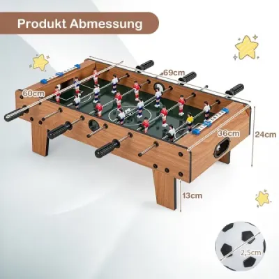 Masa de fotbal pătrat cu mâner robust 69 x 36 x 24 cm Natura