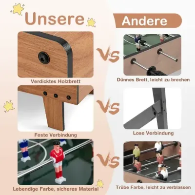 Masa de fotbal pătrat cu mâner robust 69 x 36 x 24 cm Natura