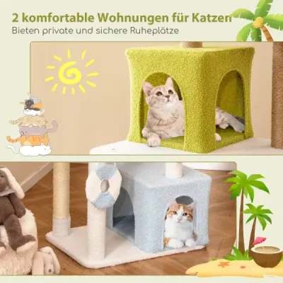Scratch in design plaja cu 2 cathouses & view platforma cat turn cat tree