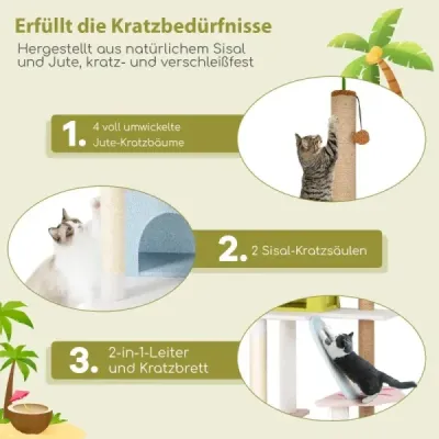 Scratch in design plaja cu 2 cathouses & view platforma cat turn cat tree