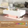 Masa de cafea cu LED-uri de iluminat luciu ridicat 20 culori luminozitate reglabil 110 x 60 x 40 cm Alb