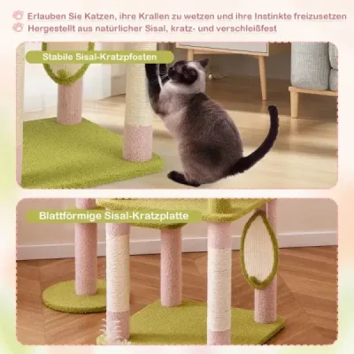 Scratch cu model floral & plus platforma caddled & cathouse cat tree