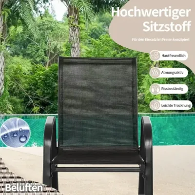 2 scaune de leagăn cu scaun pentru tesatura respirabil Swing Ergonomic Negru