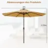 LED Iluminat Umbrella Solar Powered Garden Screen Crank bej ø 3M