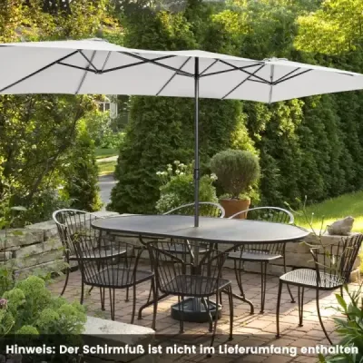 Umbrela dublă de soare 426 x 265 cm Umbrela dreptunghiulară Protecţie UV Bej