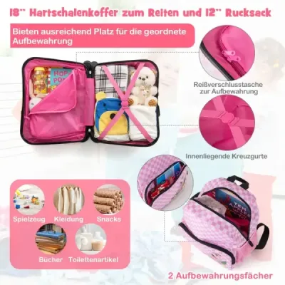 2pcs pentru copii + Backpack 12"+18" Carucior pentru copii cu role si inveliş rezistent la apa Flamingo