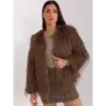 haină de blană pe căptușeală maro (2359)