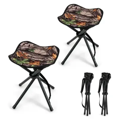 2er- Pack Scaun de vânătoare pliabil Light Scaun exterior pliabil cu cureaua umăr 32 x 32 x 40 cm model camuflaj
