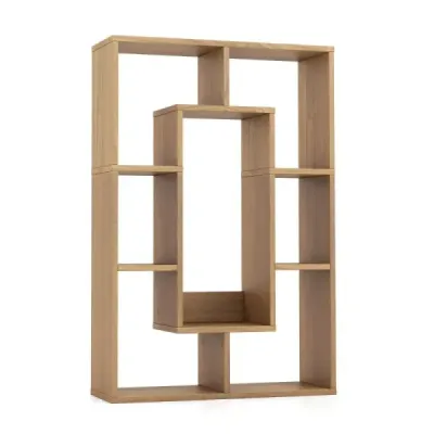 Librărie modernă cu 7 compartimente și protecție înclinată Geometrice Stand Raft deschis Natura