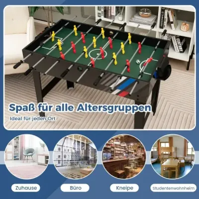 4 în 1 masă multi-play cu scaun de masă & Poolbillard & Airhockey & tenis de masă Set de jocuri Arcade