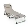 Pat de soare cu deschidere față &amp; backrest reglabil &amp; picioare canapea de grădină pliabil Bej