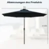 LED Iluminat Umbrella Solar Powered Garden Screen Crank Dark Blue