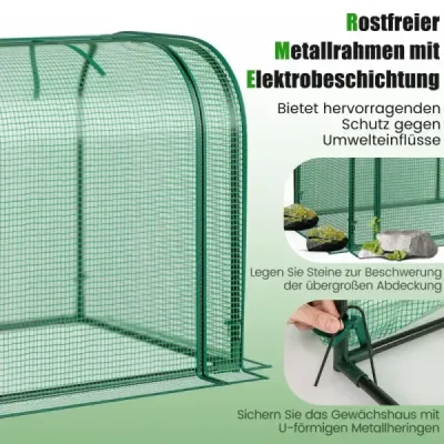 2 în 1 mini-sera cu fermoar retractabil u? a PE capac pentru verde-picior