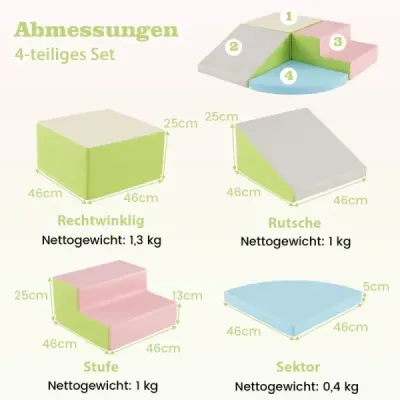 4 TG. Foamstones for Tobing & Climbing Giant Building Blocks Big Building Blocks Pink + Green