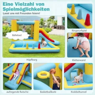 Castel gonflabil bouncy cu diapozitive & tunel & baschet baschet joc gigant castel