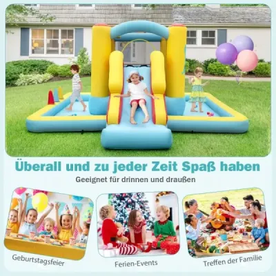Castel gonflabil bouncy cu diapozitive & tunel & baschet baschet joc gigant castel