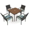 Set mobilier gradina din polirattan pentru 4 persoane Top de masă WPC cu ecran de grădină set
