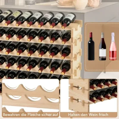Raft modular pentru 60 de sticle de 6 etaje pentru colectii de vinuri Natura