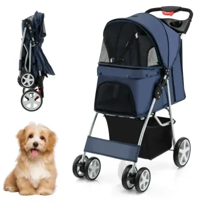 Animale de companie permise Buggy până la 15 kg 81 x 45 x 101 cm albastru închis