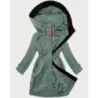 Sacou simplu pentru femei cu glugă LHD verde deschis (LHD-24590)