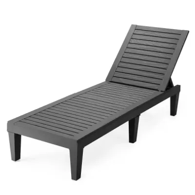 Scaun exterior cu spate reglabil 190 x 57,5 x 29 cm Negru