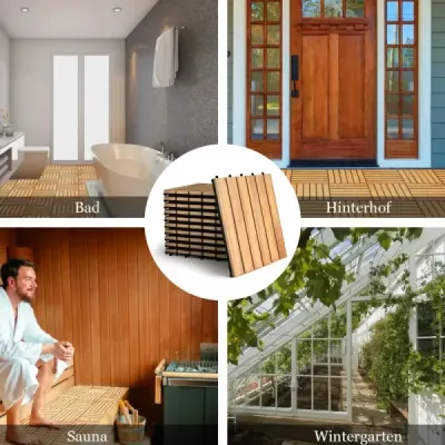 Etaj interior și exterior care acoperă 30 x 30 x 2,5 cm maro