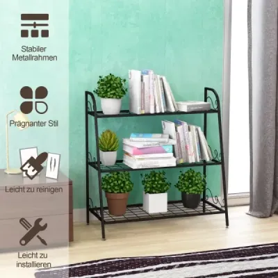 3 stick metal sta 81 x 35 x 82 cm negru