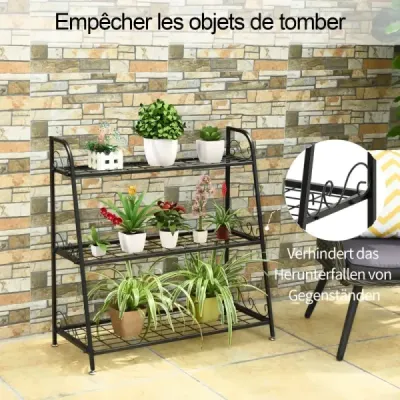 3 stick metal sta 81 x 35 x 82 cm negru