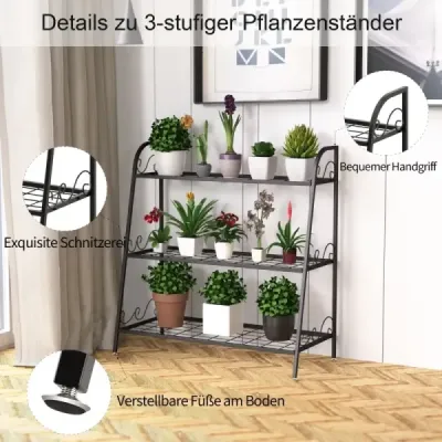 3 stick metal sta 81 x 35 x 82 cm negru