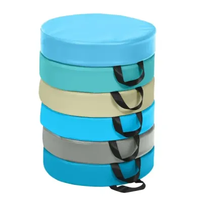 Set 6 perna scaun pentru copii cu mâner & Zipper podea perna scaun elevație albastru deschis