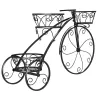 metal sta plante cu design biciclete flori rafturi cu 3 cosuri stand de flori plante rafturi negru