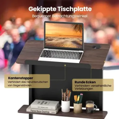 Inaltime birou mobil reglabil birou difuzor cu top tabel înclinat