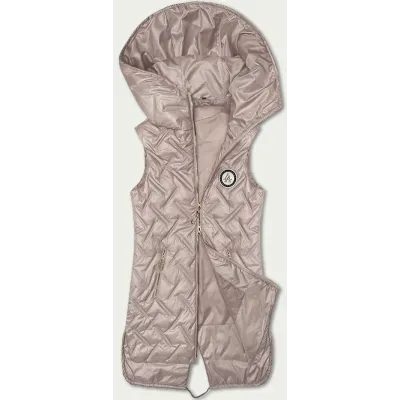 Vestă quilted cu roz perlă S'West glugă (B8339-51)
