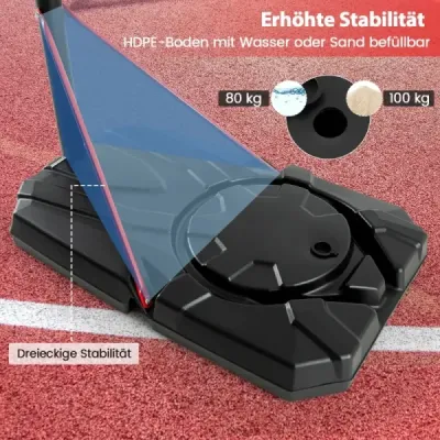 Baschet în aer liber cu stand & roți și stand de baseball mobil