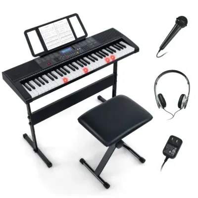 Tastatură electronică portabilă cu 61 Keys &amp; Stand & Stool Pian digital complet