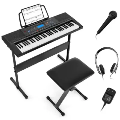 Tastatura electronica portabila cu 61 butoane &amp; stand & microfon Piano digital