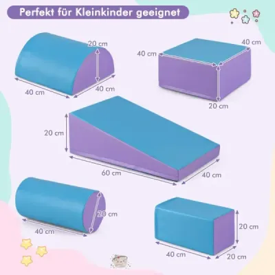 5 TLG. Foamstones Clădiri gigant blocuri pentru Tobe & Alpinism blocuri de construcții mari albastru + violet