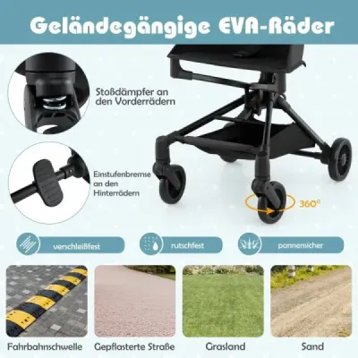 Cărucior pliabil cu buggy reglabil și pliabil