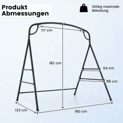 Swinging cadru cu 2 suspensii cadru pentru swing cuib negru