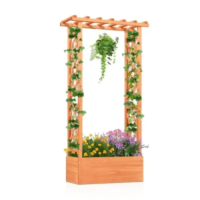Highbed cu Grid & Agățat cutie de plante acoperiș pentru plante de cățărare