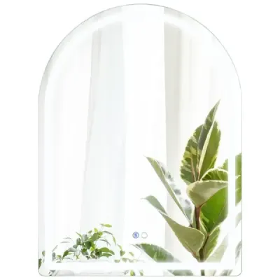 Oglindă baie LED cu iluminat 60 x 80 cm baie oglindă anti potrivire arc argint