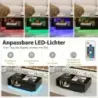 Masa de cafea cu 20 de culori LED-uri si masa de control la distanta 95 x 55 x 31 cm Negru