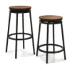 2 Set Bar Stool cu 2 Heights reglabil 360° Stool de bucătărie turnabil